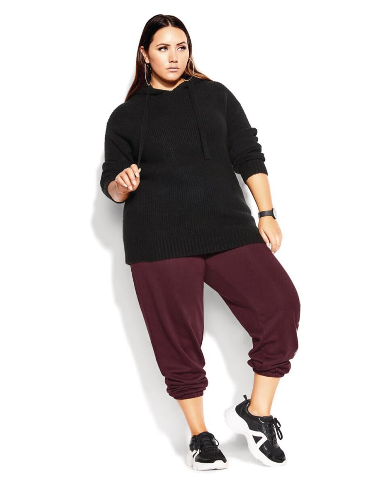Plus size model wearing Chillax Knit Hoodie by CCX | Dia&Co | dia_product_style_image_id:172030